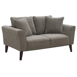 hawthorne collections percy soft microfiber loveseat - gray