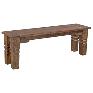 Hawthorne Collections Sante Fe Solid Sheesham Wood Dining Bench - Brown