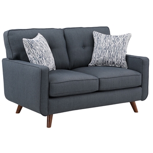 Hawthorne Collections Hutton Woven Poly Loveseat - Blue