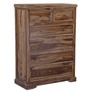 hawthorne collections sante fe solid sheesham wood chest - brown
