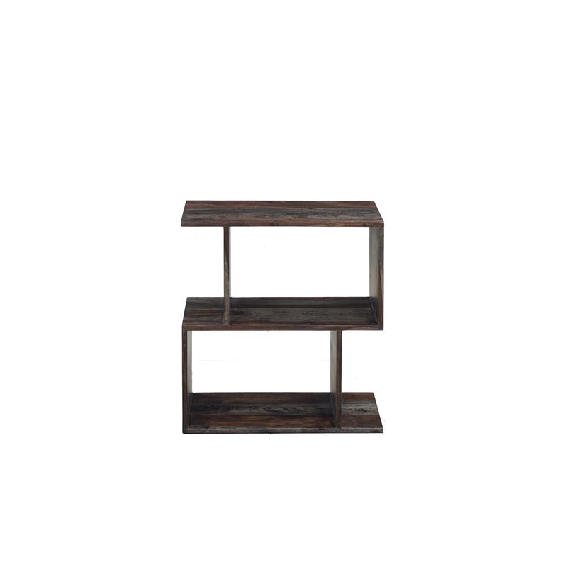 Hawthorne Collections Solid Sheesham Wood Gray Bookcase Rectangular 24