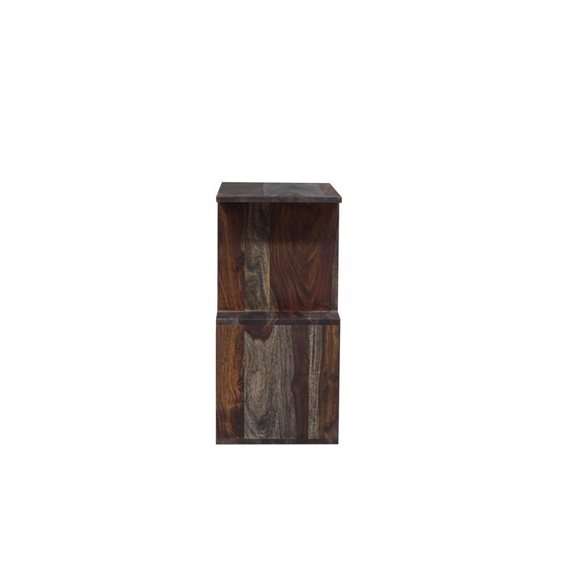 Hawthorne Collections Solid Sheesham Wood Gray Bookcase Rectangular 24