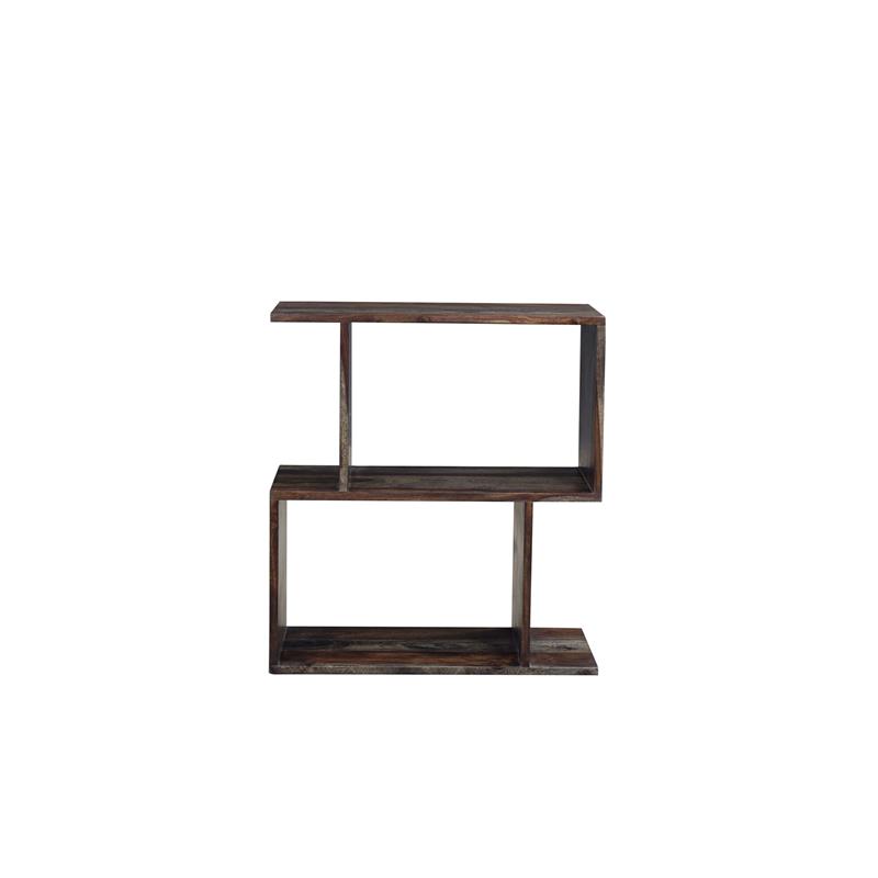 Hawthorne Collections Solid Sheesham Wood Gray Bookcase Rectangular 24