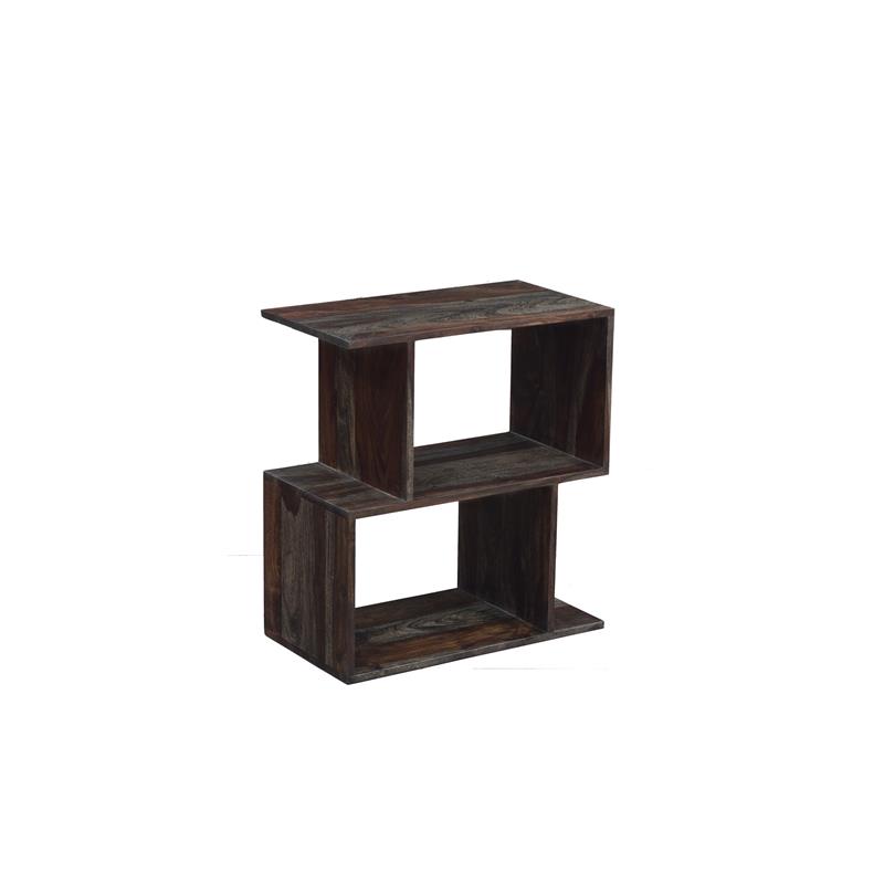 Hawthorne Collections Solid Sheesham Wood Gray Bookcase Rectangular 24
