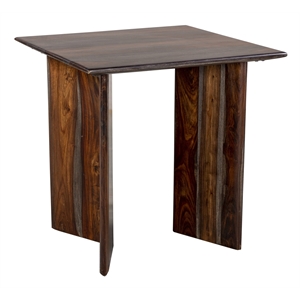 Hawthorne Collections Cambria Solid Sheesham Wood End Table - Gray