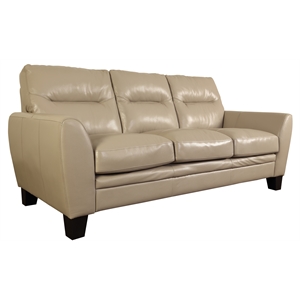 Hawthorne Collections Matera Top Quality Leather Sofa - Cream