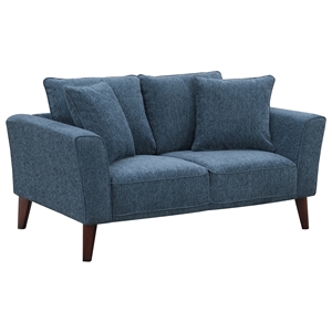 hawthorne collections percy soft microfiber loveseat - blue