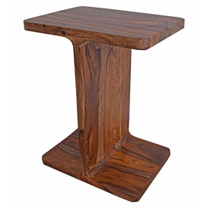 Hawthorne Collections I-Beam Solid Sheesham Wood End Table - Brown