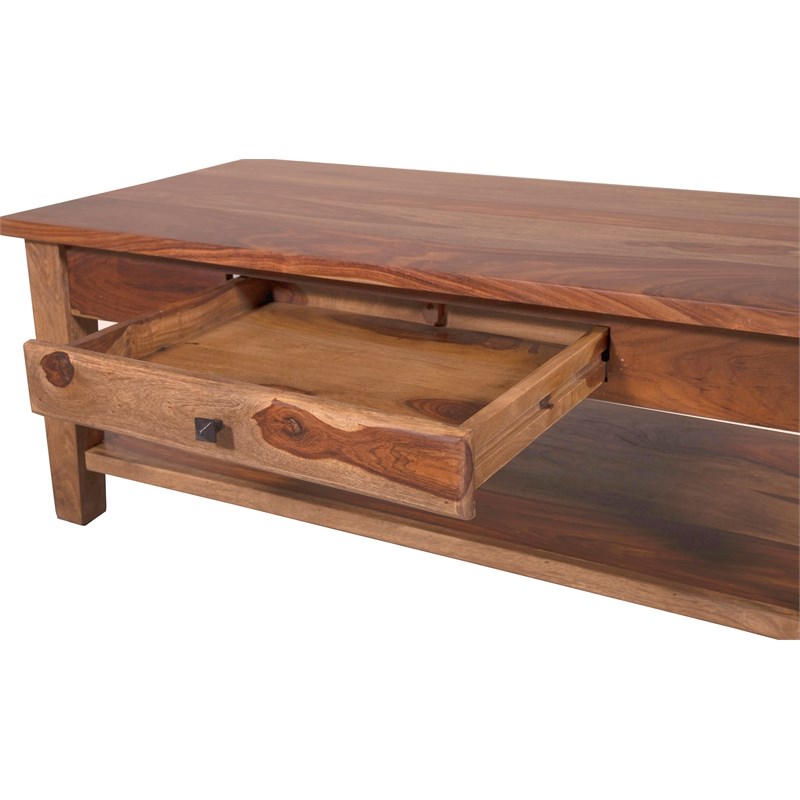 Hawthorne Collections Sante Fe Solid Sheesham Wood Coffee Table - Brown