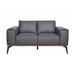Hawthorne Collections Pietro Top Grain Leather Loveseat - Gray