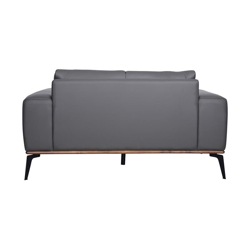 Hawthorne Collections Pietro Top Grain Leather Loveseat - Gray