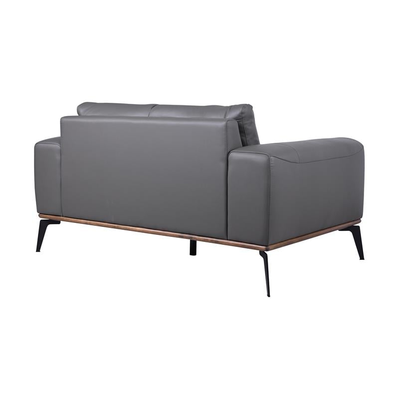 Hawthorne Collections Pietro Top Grain Leather Loveseat - Gray