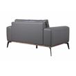 Hawthorne Collections Pietro Top Grain Leather Loveseat - Gray