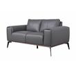 Hawthorne Collections Pietro Top Grain Leather Loveseat - Gray