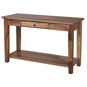 hawthorne collections sante fe solid sheesham wood console table - brown