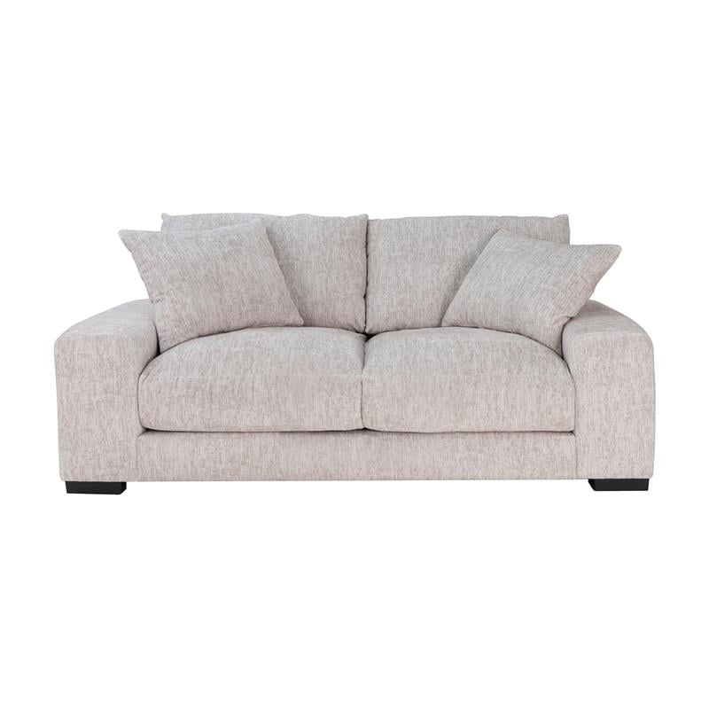 Hawthorne Collections Contemporary Soft Microfiber Loveseat in Cream