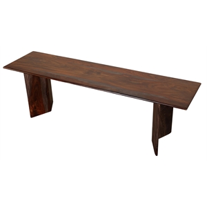 Hawthorne Collections Cambria Solid Sheesham Wood Dining Bench - Gray