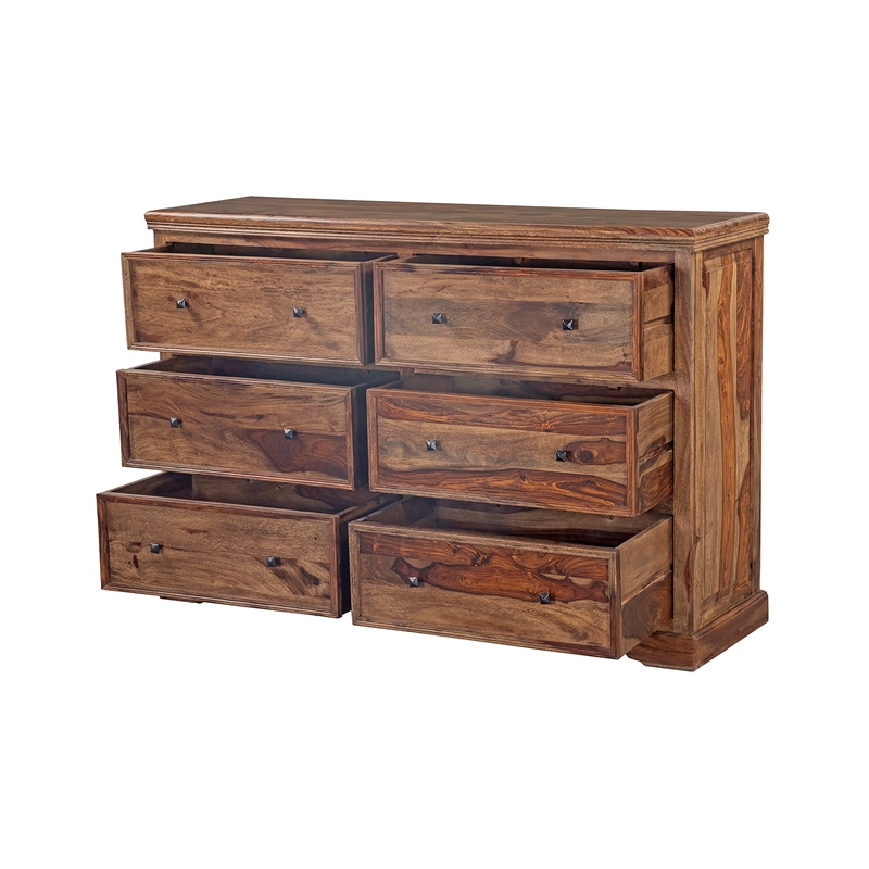 Hawthorne Collections Sante Fe Solid Sheesham Wood Dresser - Brown