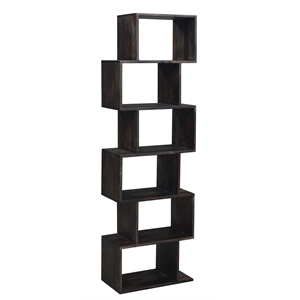 Hawthorne Collections Fall River Solid Sheesham Wood Bookcase - Gray