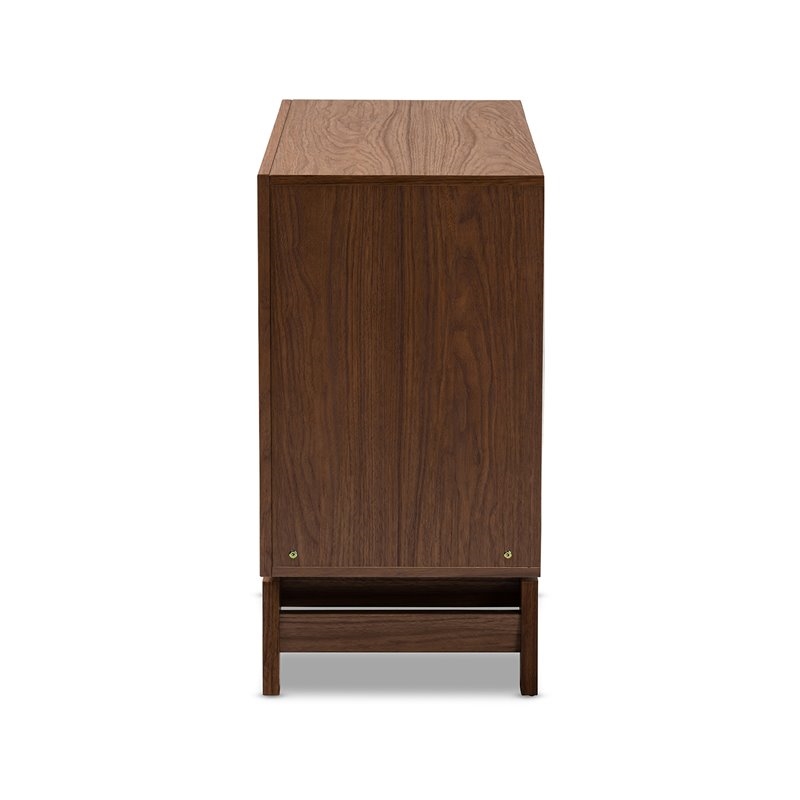 Hawthorne Collections Mid-Century 6-Drawer Wood Chest in Walnut/White