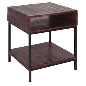 Hawthorne Collections Lakewood Solid Acacia Wood End Table - Brown
