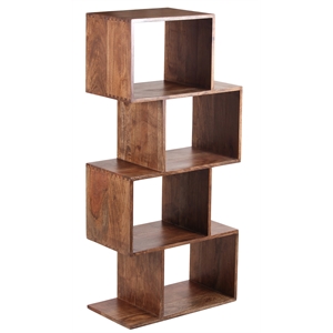 hawthorne collections portola solid acacia wood bookcase - brown