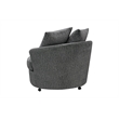Hawthorne Collections Largo Soft Microfiber Swivel Accent Chair - Gray