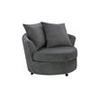 Hawthorne Collections Largo Soft Microfiber Swivel Accent Chair - Gray