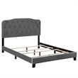 Hawthorne Collections Velvet Tufted Queen Panel Bed in Gray