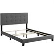 Hawthorne Collections Velvet Twin Bed in Gray