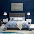 Hawthorne Collections Button Tufted Upholstered Full Platform Bed in Gray