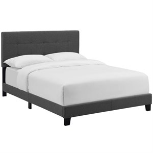 Hawthorne Collections Upholstered Twin Bed in Gray
