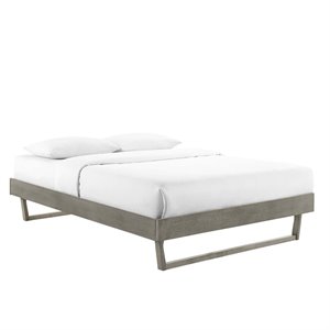 Hawthorne Collections Wood Queen Platform Bed Frame with Supporting Legs in Gray