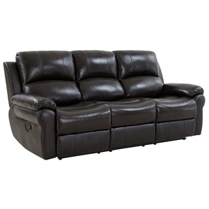 Hawthorne Collections Marco Top Grain Leather Reclining Reclining Sofa - Black