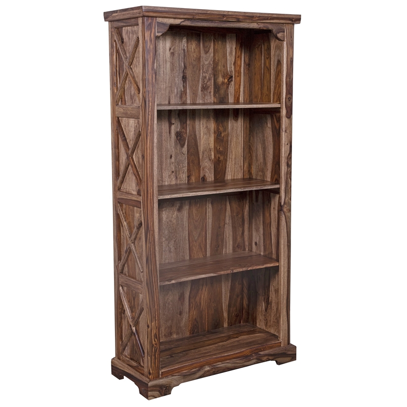 Hawthorne Collections Taos Solid Sheesham Wood Bookcase - Brown
