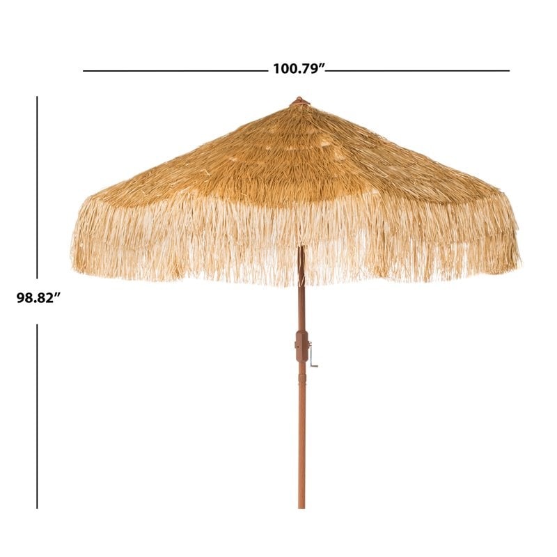 Hawthorne Collections 9ft Crank Metal Outdoor Umbrella - Powder Coated/Sandy Tan