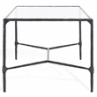 Hawthorne Collections Iron and Glass Coffee Table in Black / Clear