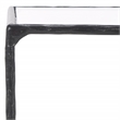 Hawthorne Collections Iron and Glass Coffee Table in Black / Clear