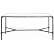 Hawthorne Collections Iron and Glass Coffee Table in Black / Clear