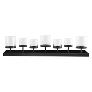 Hawthorne Collections Metal Candle Holder Centerpiece in Black