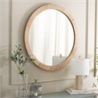Hawthorne Collections Contemporary Wood and Iron Mirror in Natural