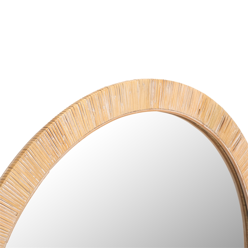 Hawthorne Collections Contemporary Wood and Iron Mirror in Natural