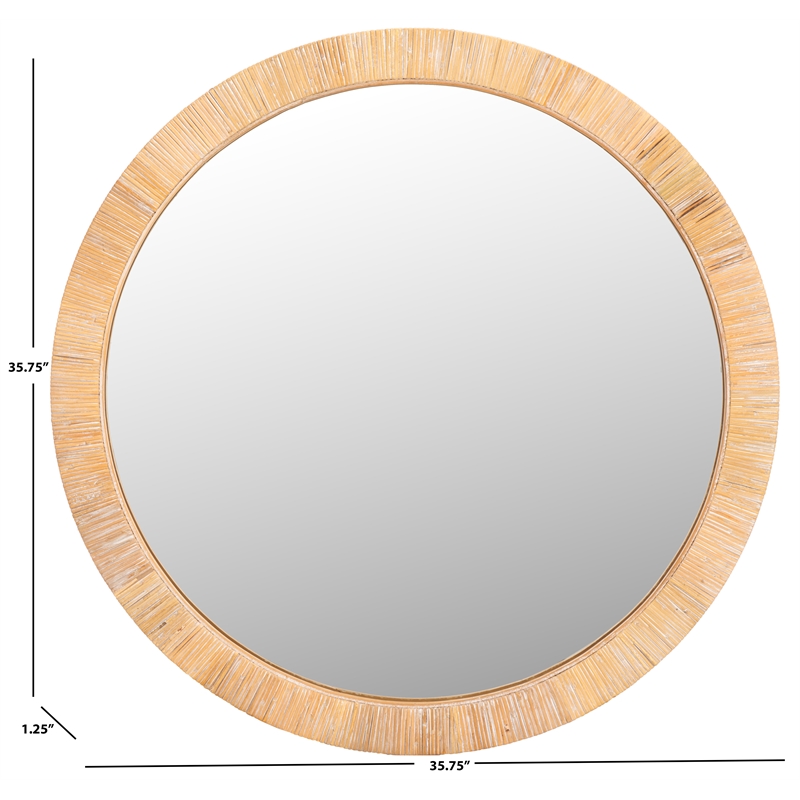 Hawthorne Collections Contemporary Wood and Iron Mirror in Natural