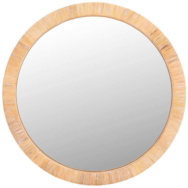 Hawthorne Collections Contemporary Wood and Iron Mirror in Natural