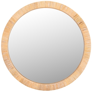 Hawthorne Collections Contemporary Wood and Iron Mirror in Natural