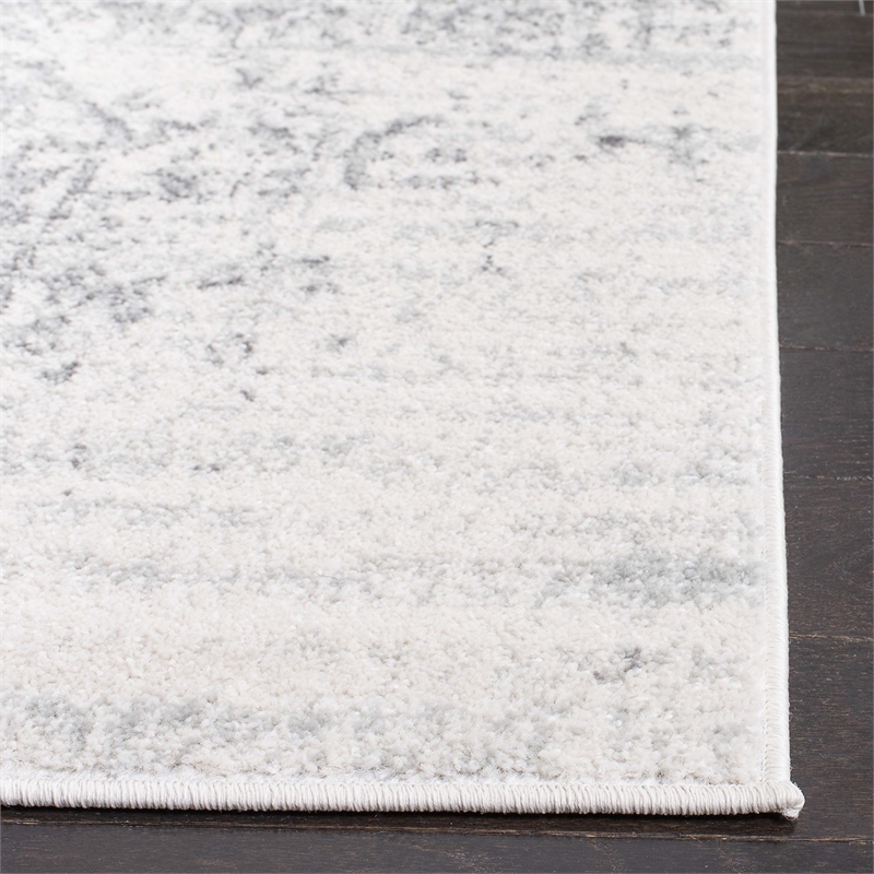 Hawthorne Collections Contemporary 9' x 12' Rug in Silver and Ivory