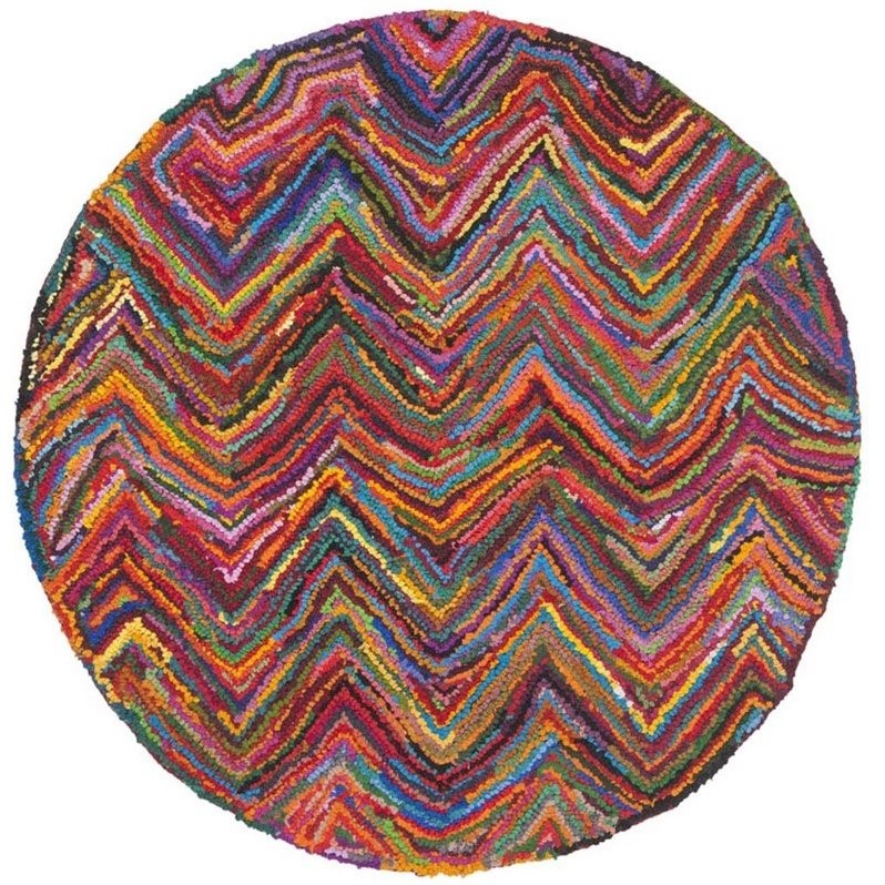 Hawthorne Collections Contemporary Pink Contemporary Rug - Round 6'