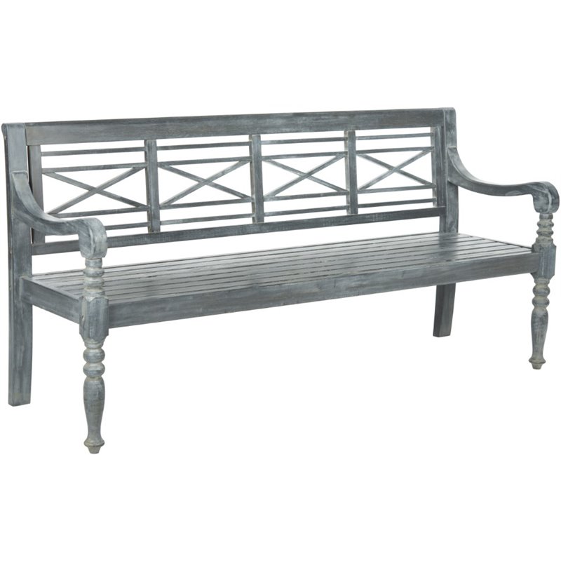 Hawthorne Collections Contemporary Classic Garden Bench in Ash Gray