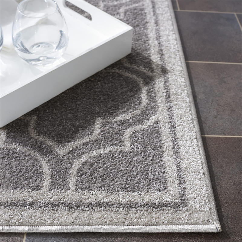 Hawthorne Collections Contemporary Gray Indoor Outdoor Rug - 10' x 14'
