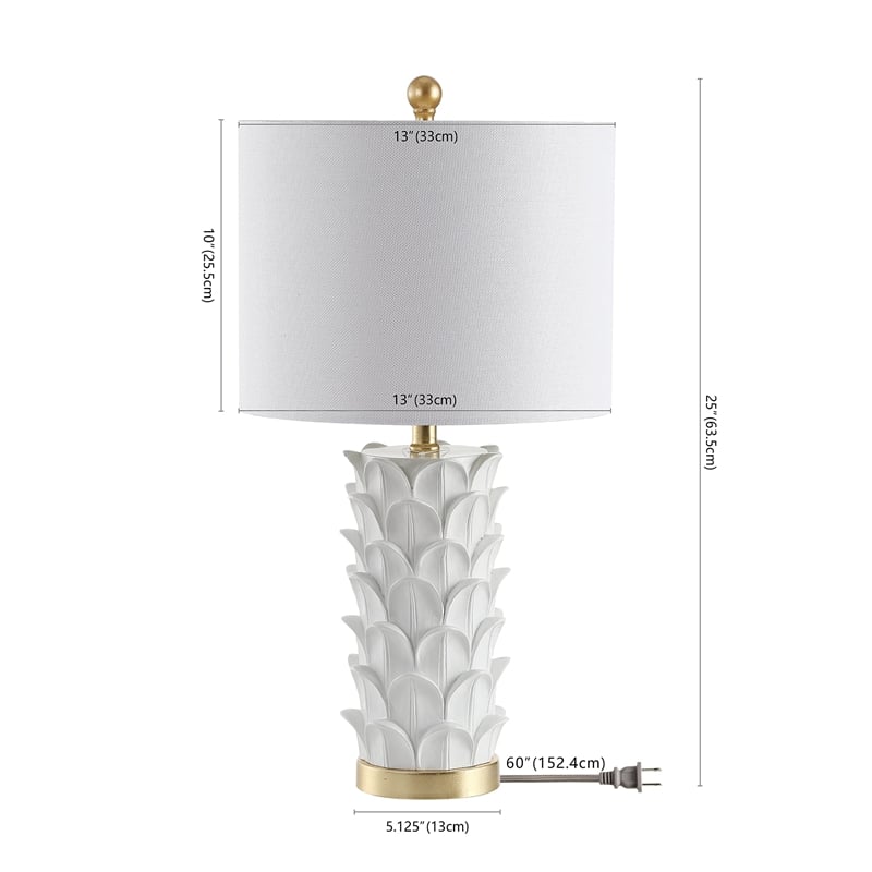 Hawthorne Collections Table Lamp in White and Gold (Set of 2)